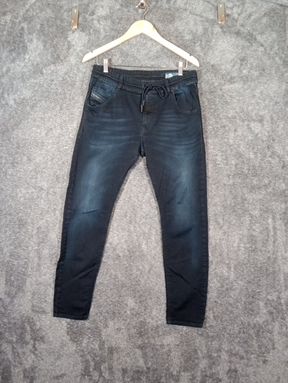 Diesel KraileybR-NE Womens Jogger Skinny Leather Trim Pull On Stretchy Size 29 - Picture 2 of 14